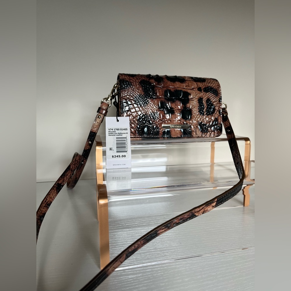 NWT Brahmin - Mini Dux Crossbody Golden Lynx Melbourne Leather - Picture 13 of 13